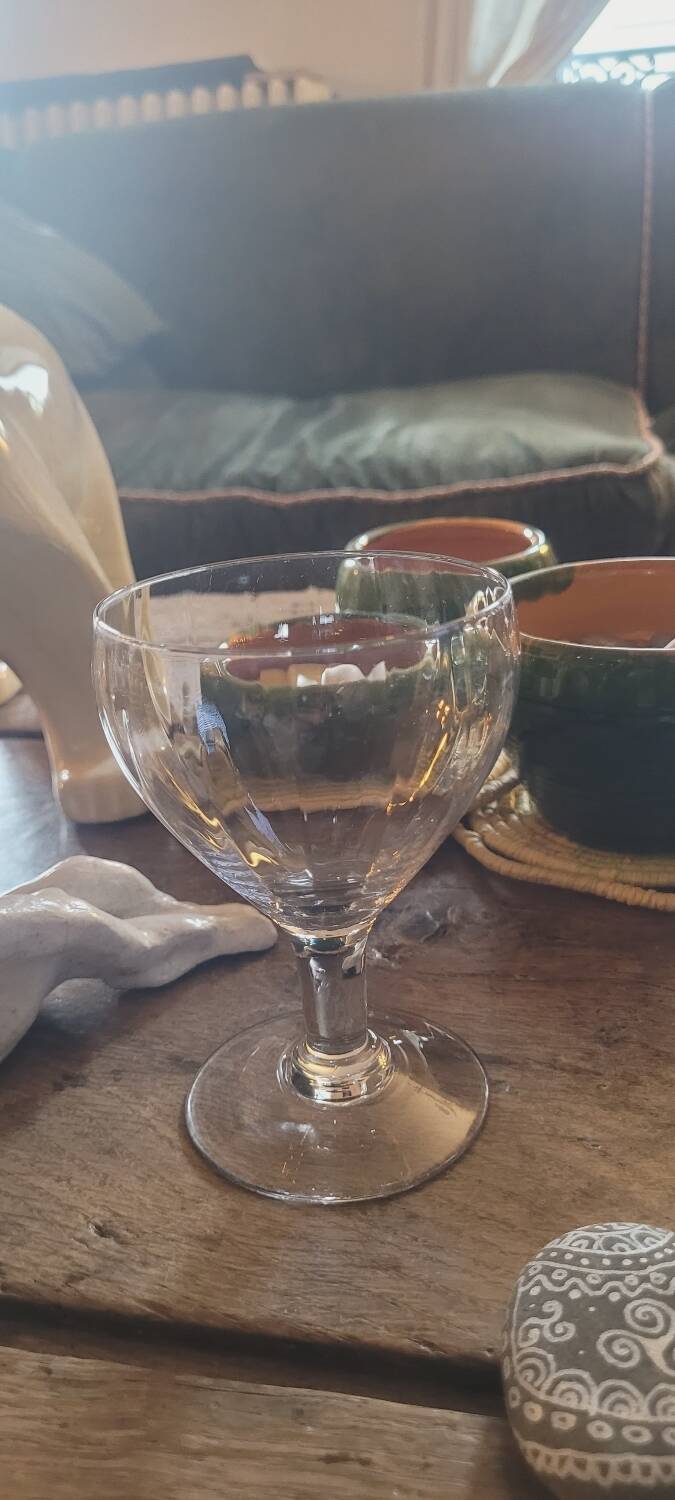 Set of 12 antique stemmed glasses