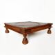 Ancient Indian ritual table of the Bajot type, wood and brass – Rajasthan