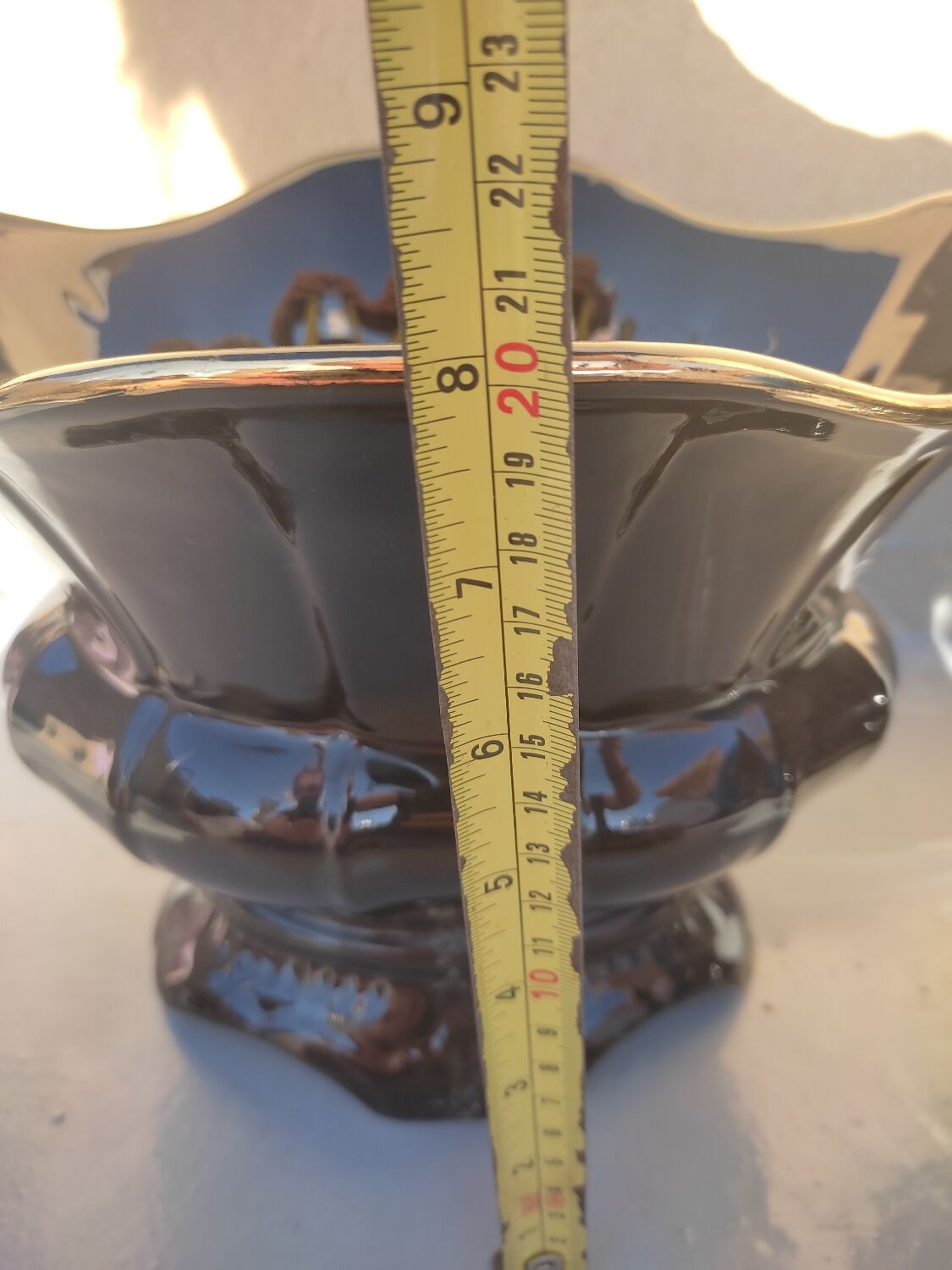 Pair of black earthenware planters