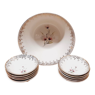 Set saladier et 8 coupelles Sarreguemines