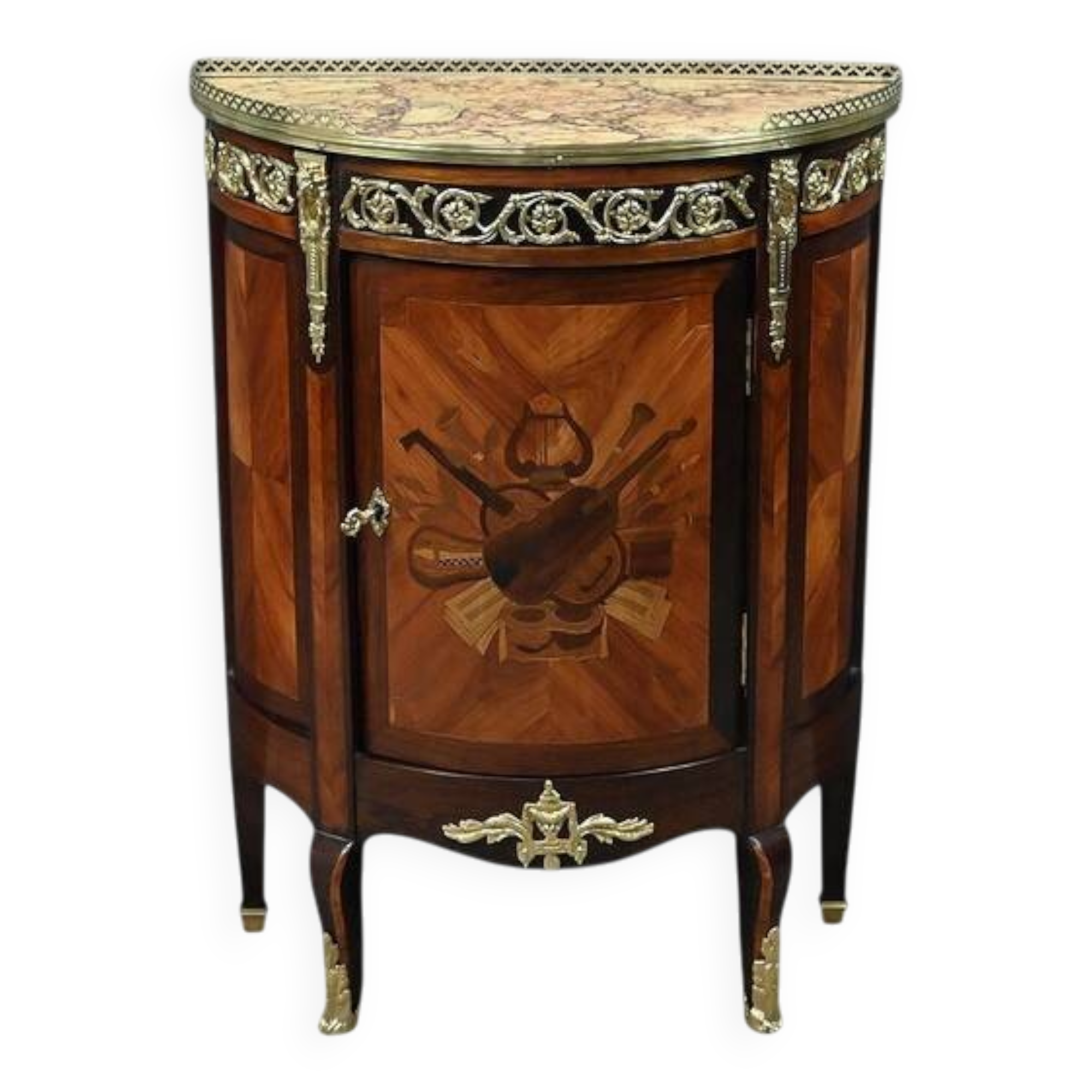 Small living room piece in precious wood marquetry, Louis XVI style – mid-19th century.