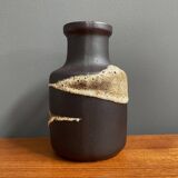 Brown fat lava vase by Scheurich model 414-16 West-Germany 1970s