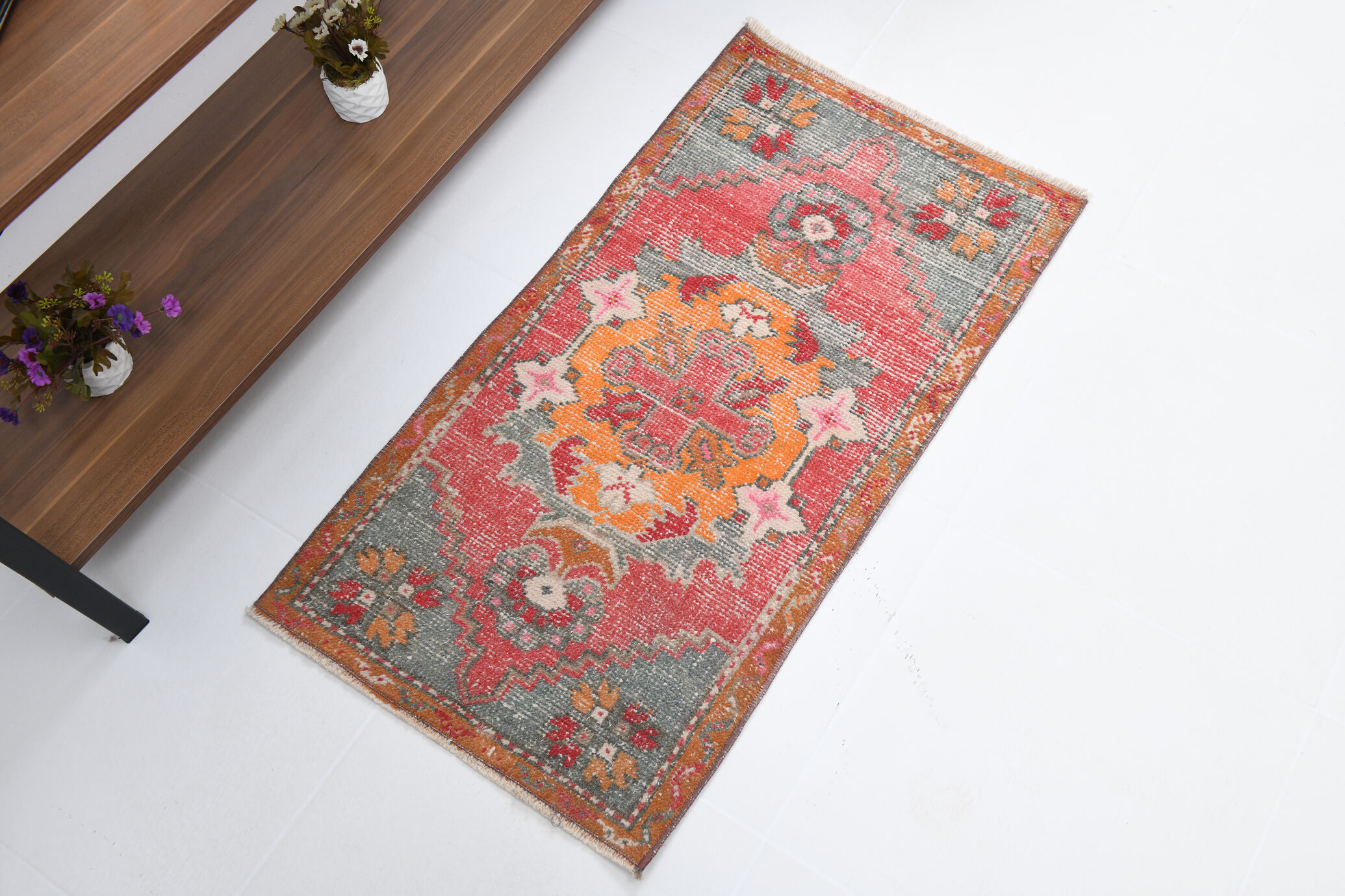 96x51 cm wool vintage rug