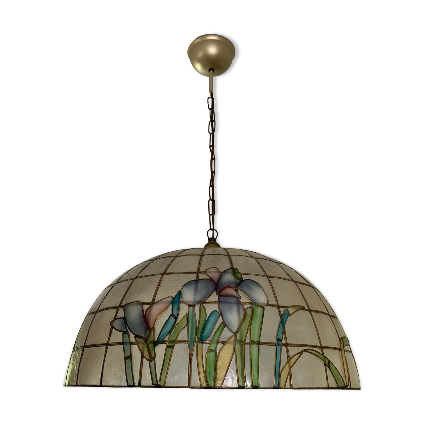 Capiz mother-of-pearl hanging  floral pattern