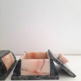 Pair of art deco boxes in Mazy marble