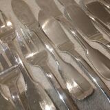 12 fish cutlery sets 24p silver plated metal goldsmith Francia uni-flat