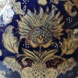 Handcrafted Chinese vase shaped ball in enamelled ceramic. Floral motifs/Ribboned friezes