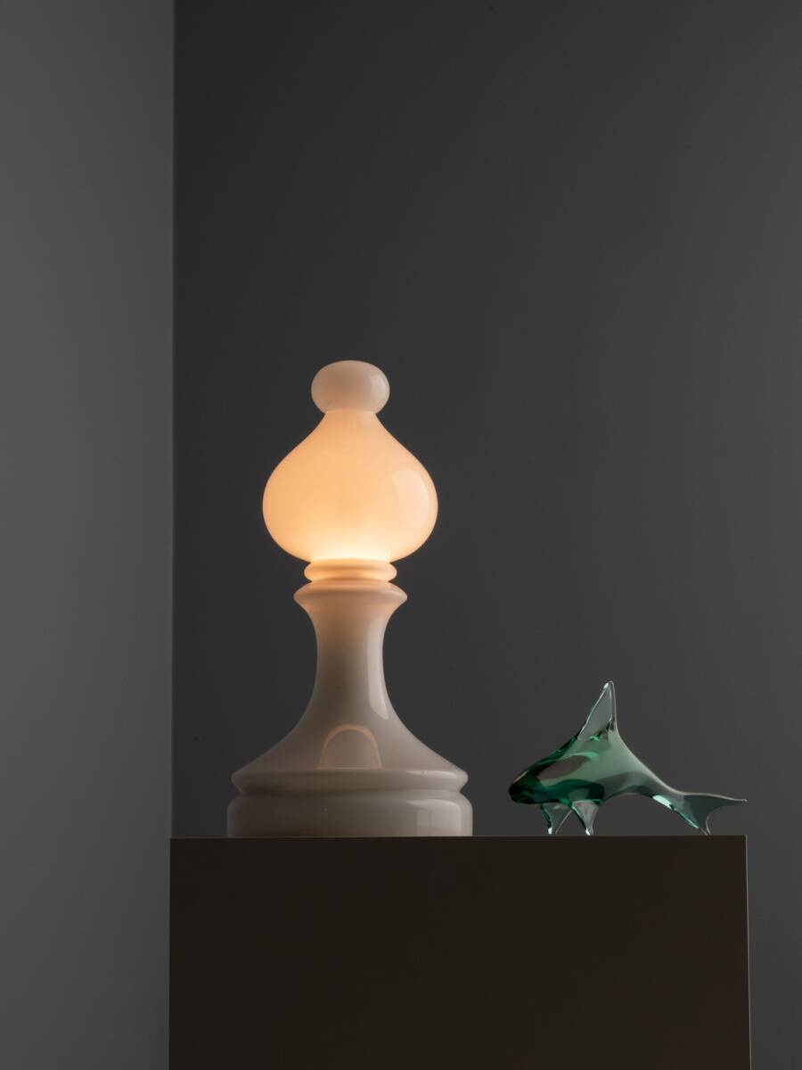 Bishop Glass Table Lamp, Ivan Jakeš, 1970s, Czechoslovakia