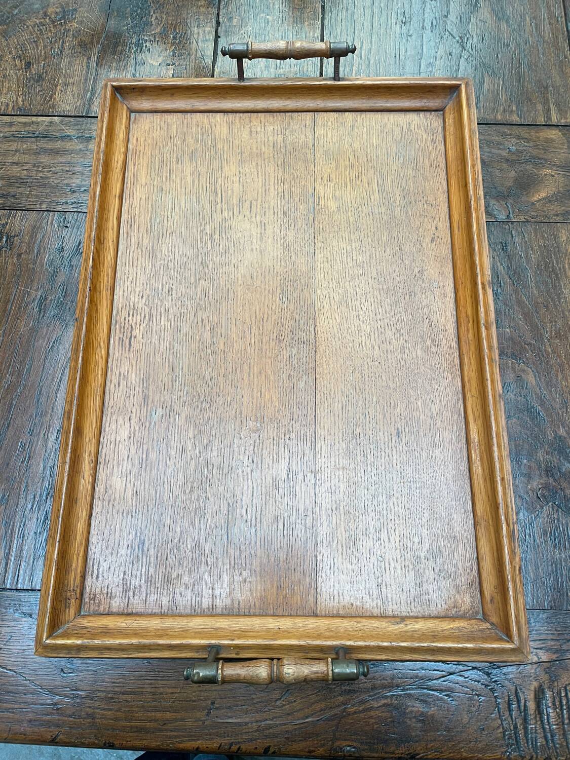 1900s bistro tray in light oak
