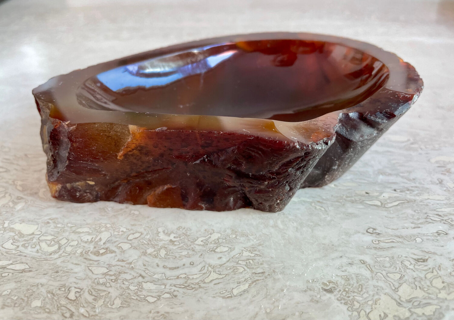 Vintage brutalist onyx ashtray