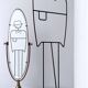 Vintage Oval Cheval Mirror with Brass and Metal Frame, Italy