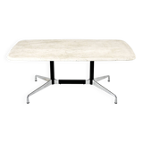 Travertine dining table by Charles & Ray Eames for Vitra, 1960s
