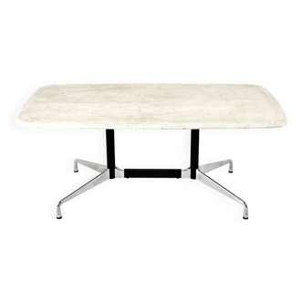Table à manger en travertin par Charles & Ray Eames pour Vitra, 1960s