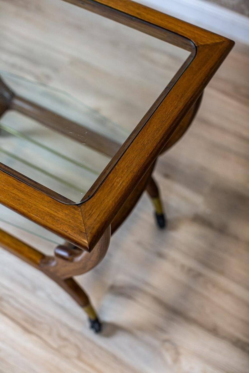 Vintage Coffee Table with Glass Top, 1990s