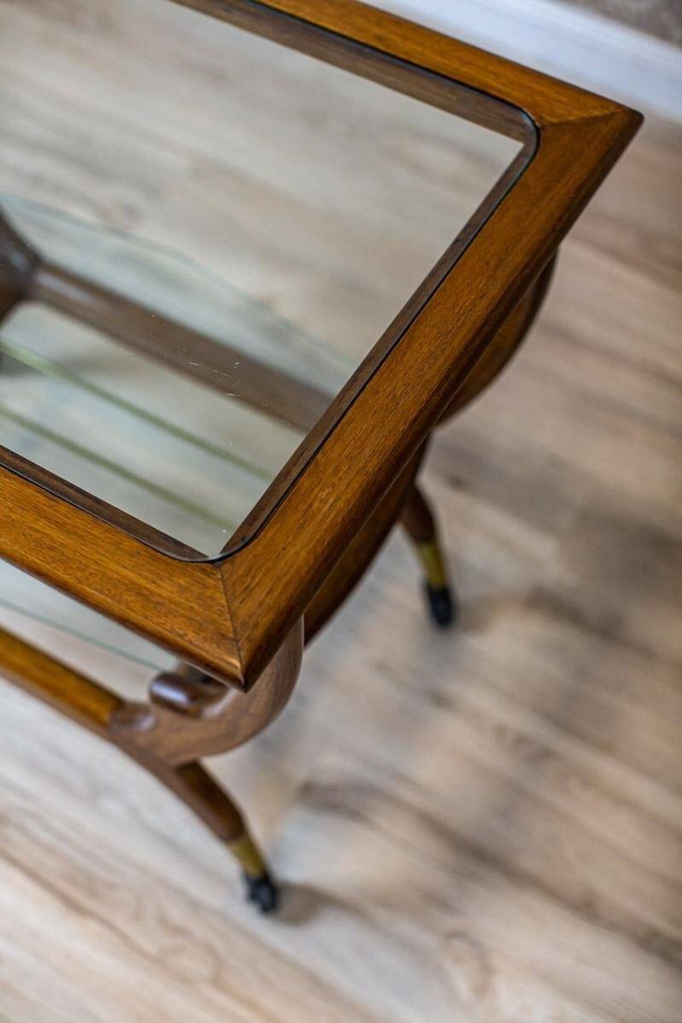 Vintage Coffee Table with Glass Top, 1990s