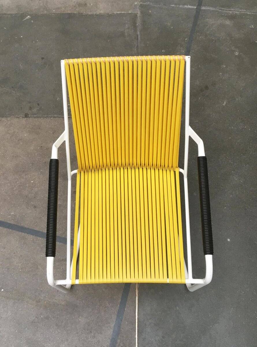 Mid-century Modern German Mauser stackable garden chairs, set of 3.