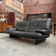 Black leather sofa – Italian design – 1980s