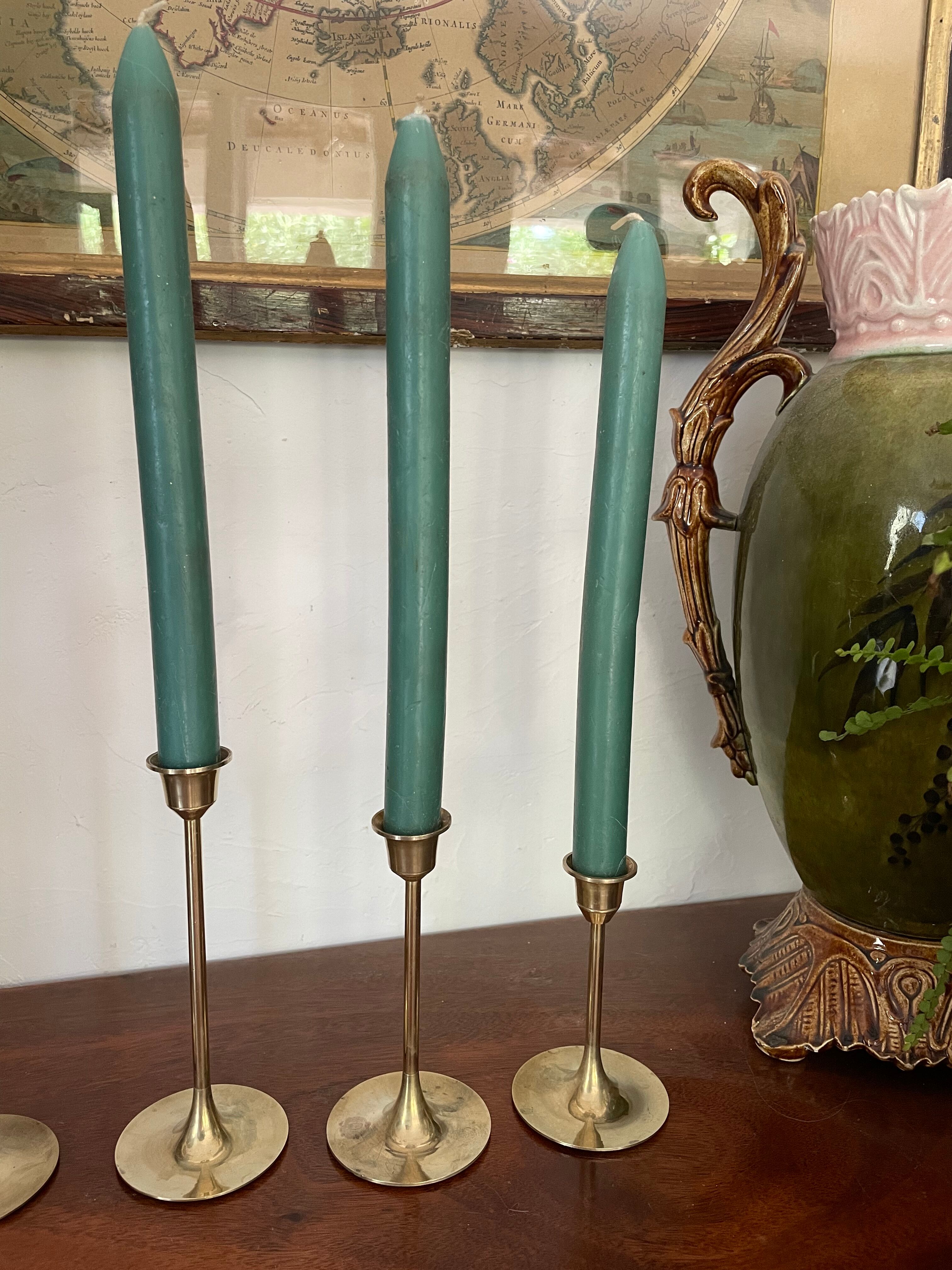 Suite of 5 Danish candle holders 50s