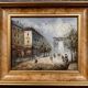 Oil painting on canvas: the Porte Saint Martin Paris 20th century