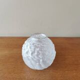 Small art deco ball vase in white glass paste