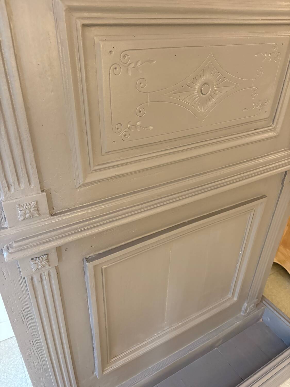 Louis XVI style cloud gray wardrobe