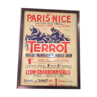 Affiche Terrot authentique 1955 Paris Nice