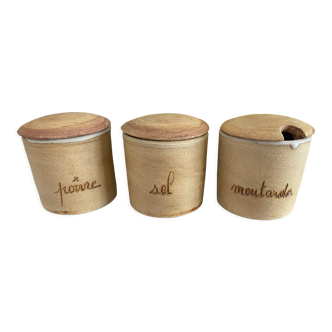 3 spice pots Poterie de la Colombe