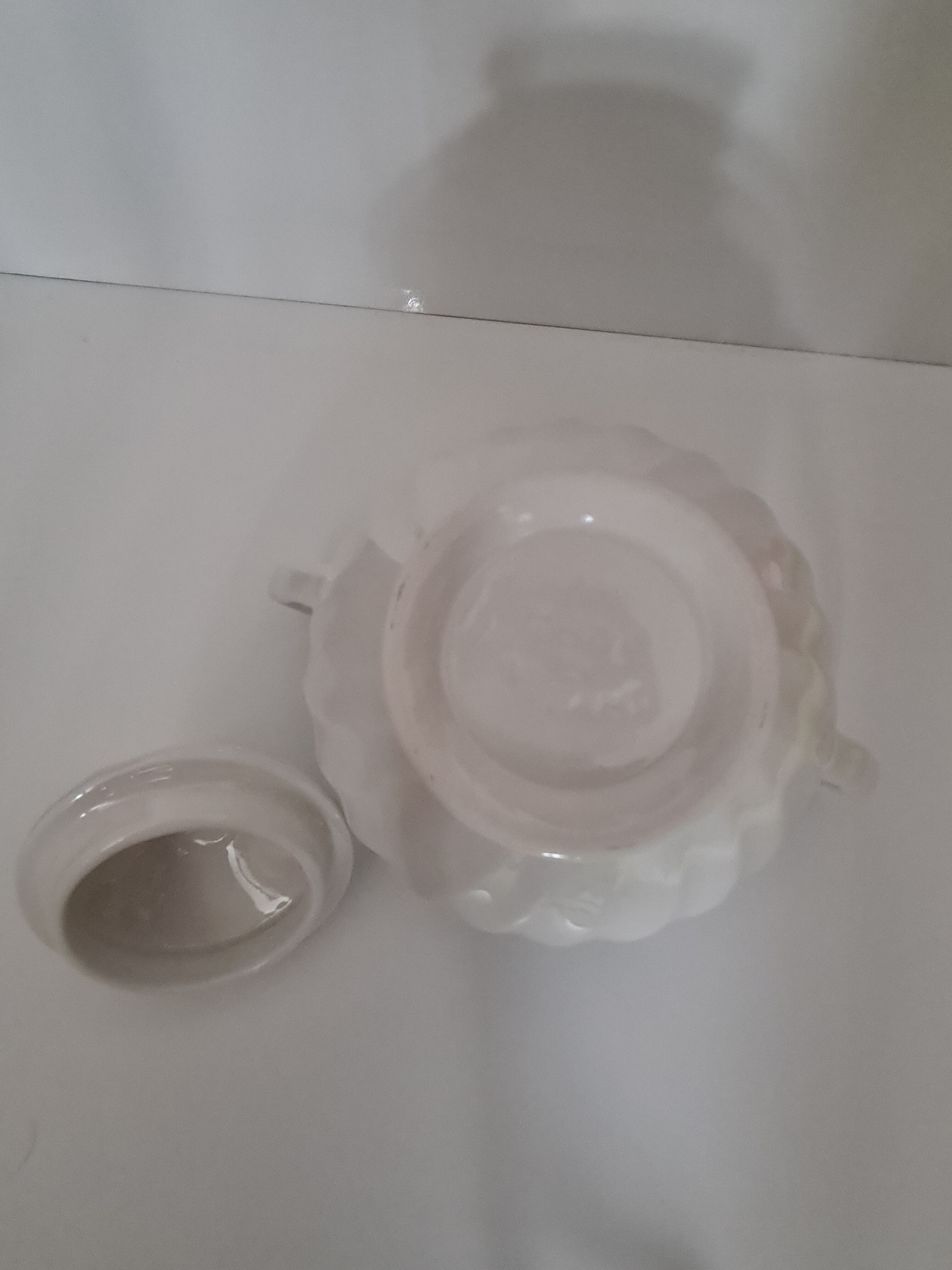 English white porcelain sugar bowl