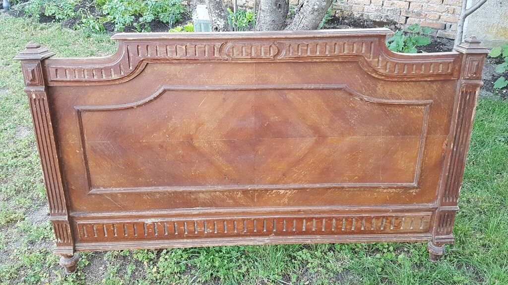 Old wooden headboard