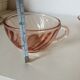 set of 6 pink glass coffee cups and saucers, rosaline