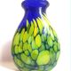 Cobalt blue vase with yellow inclusion Height 33 cm