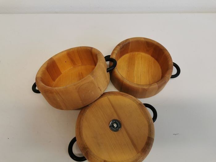 Danish  wooden bowls, from the 80s-90s, retro, vintage
