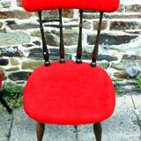 Pair of red furry chairs from the 70s