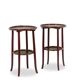 Thonet. Pair of side tables with 2 tops in stained beech. 1900s.