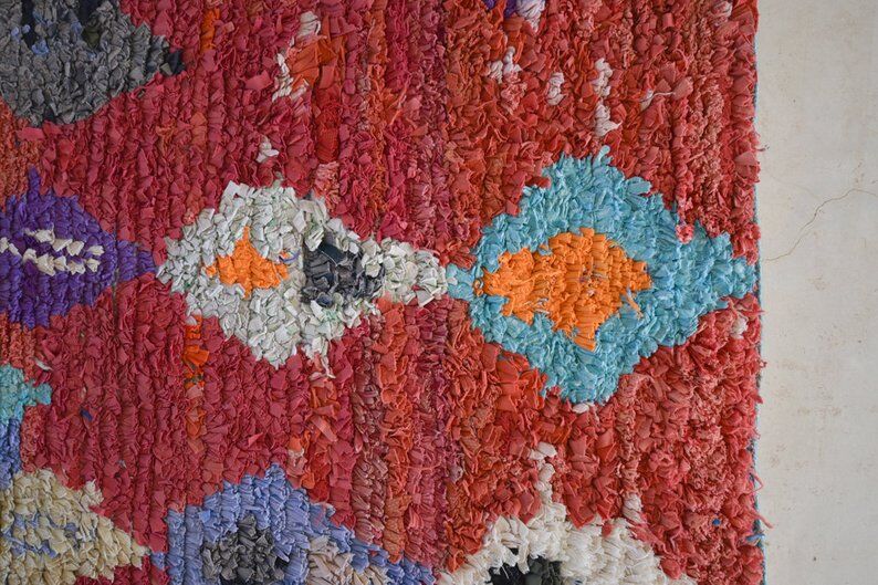 Carpet Moroccan Boucherouite 240 cm x 90 cm