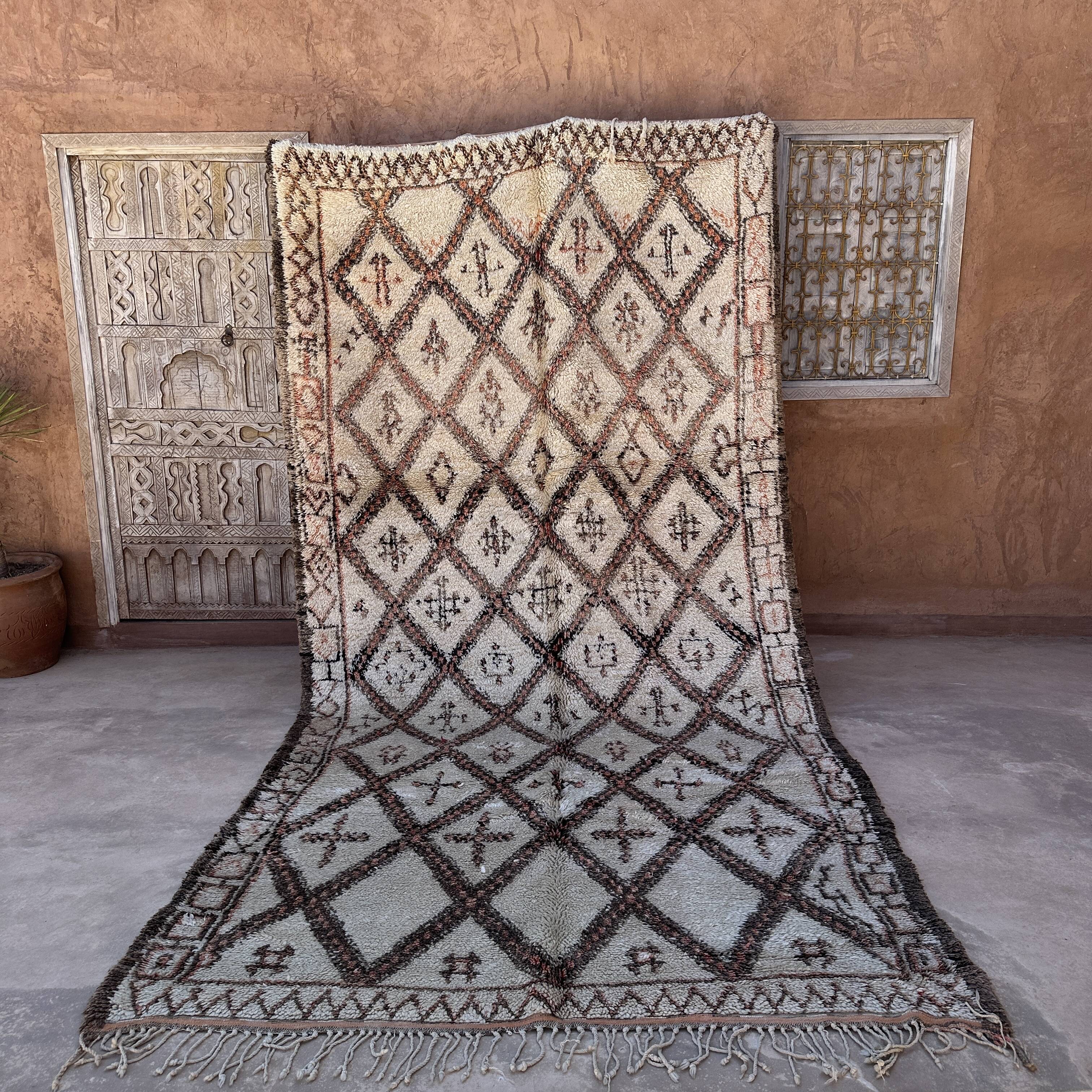 Beni Ourain Moroccan rug white - 370 x 189 cm