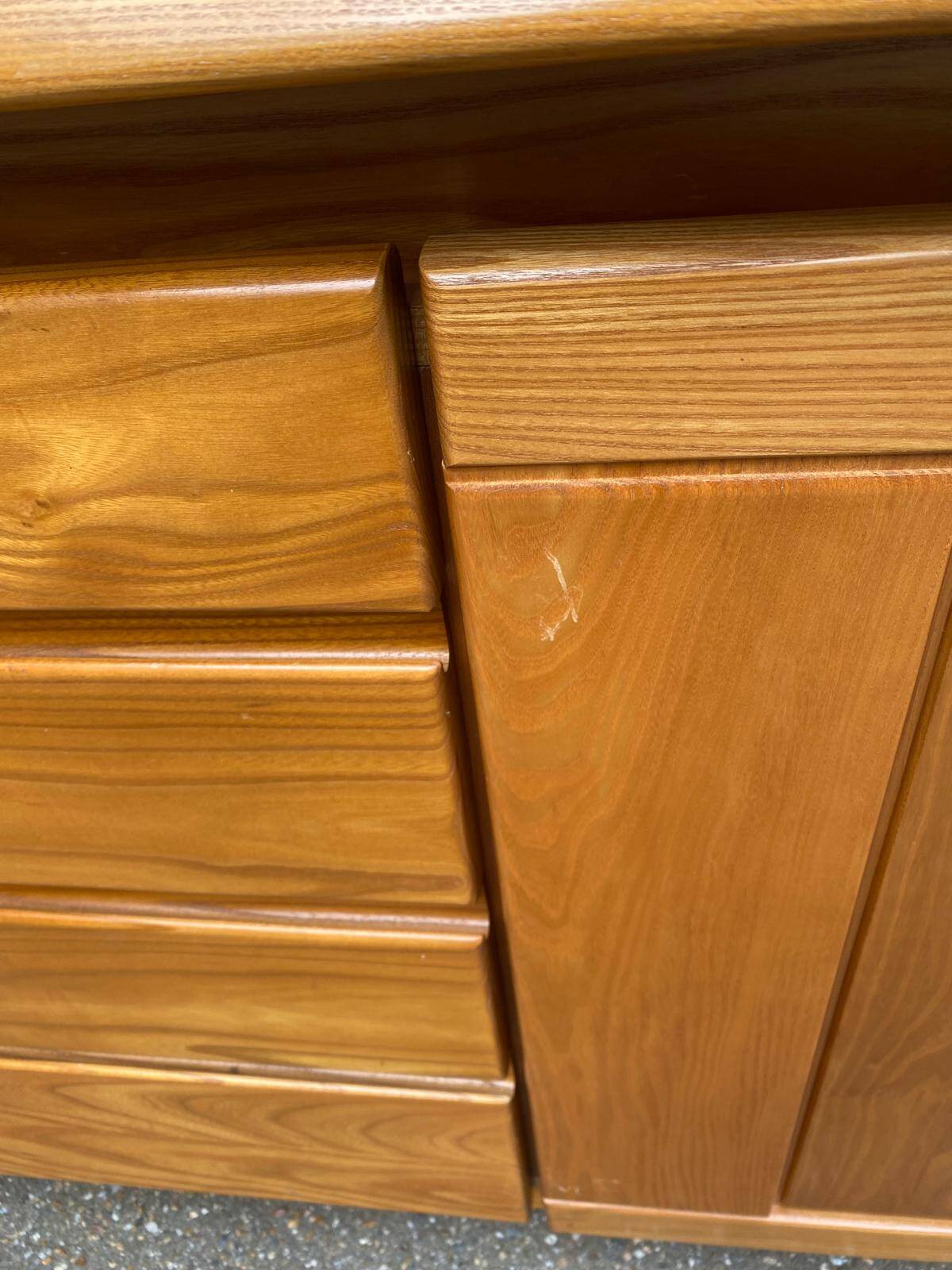 Vintage Scandinavian oak sideboard from the 1980s.
