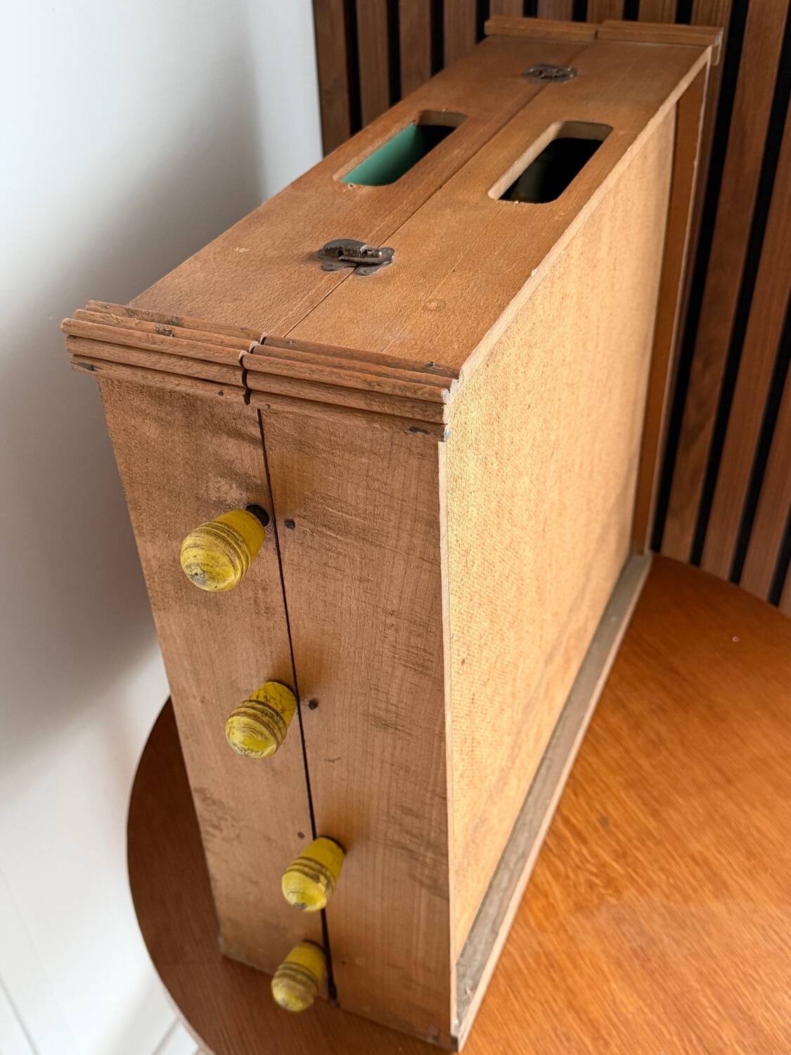 Vintage wooden folding foosball table