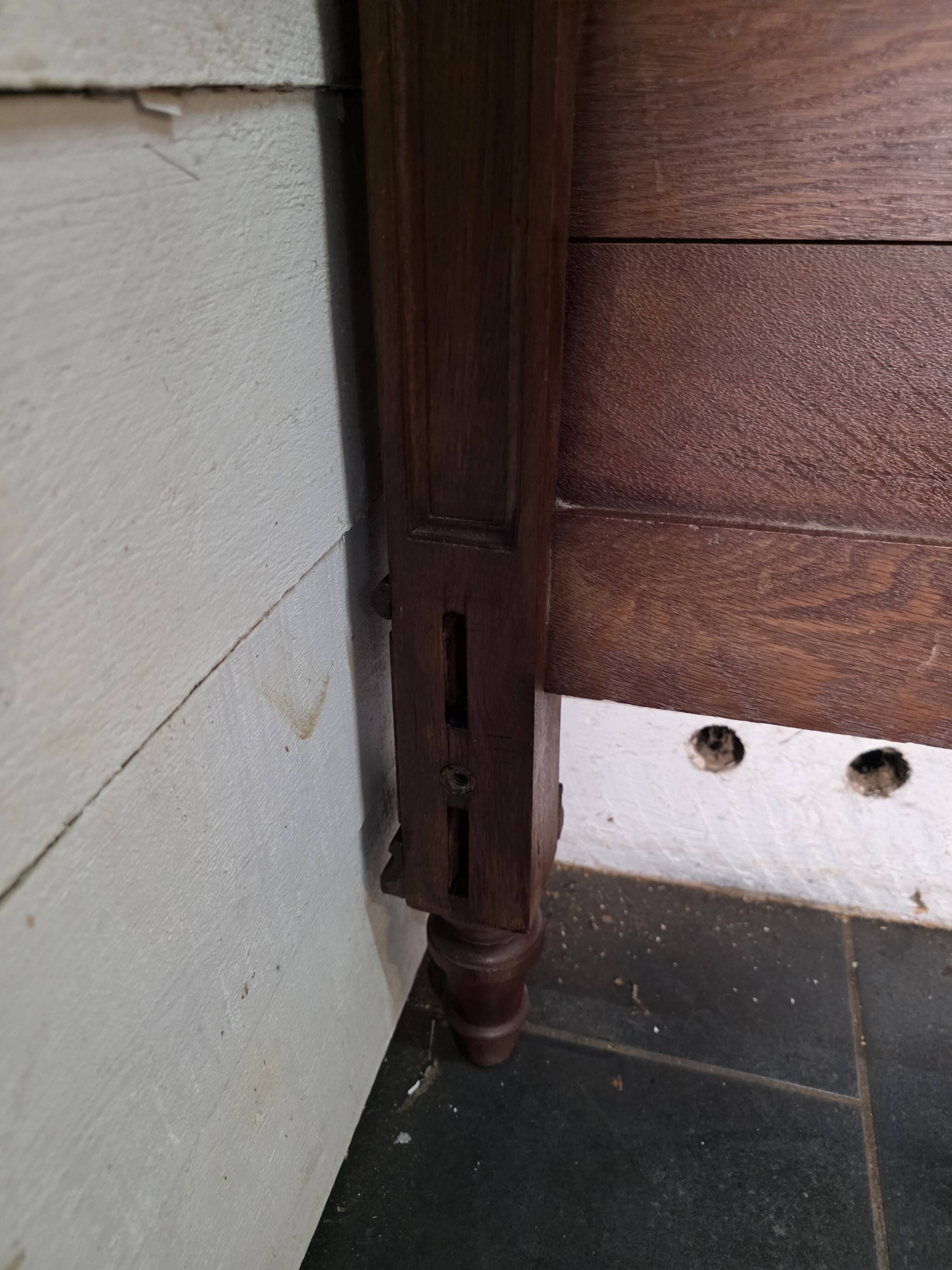 Antique solid oak headboard