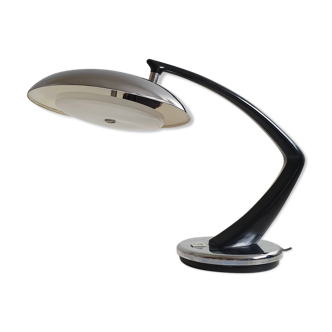 Mid century black and chrome 'Boomerang' lamp from Fase, Madrid, c.1960