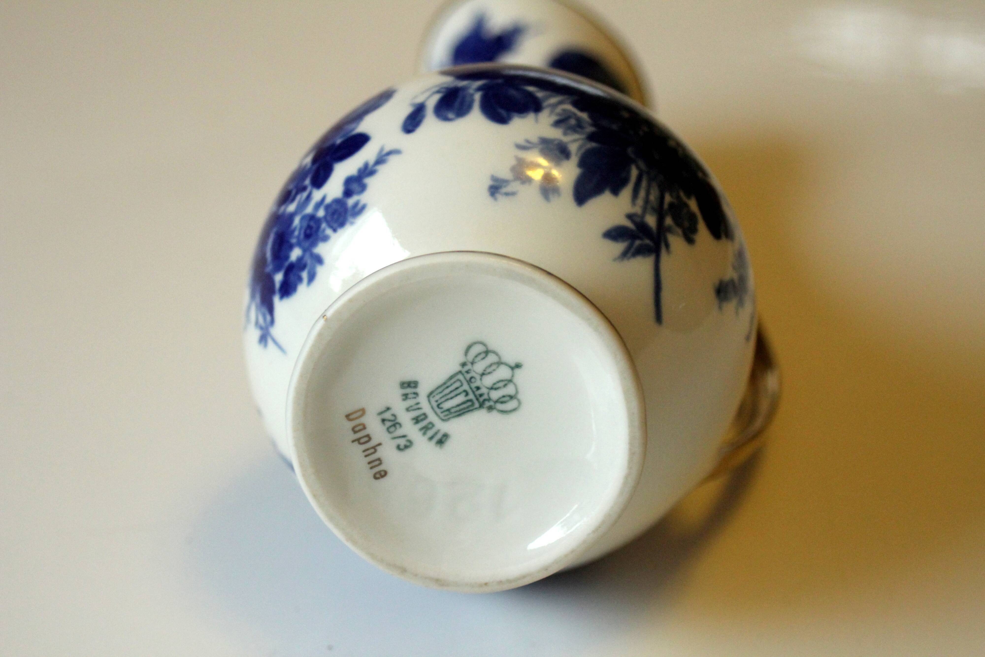 Vase porcelaine Bavière Daphné vrai manteau d'or
