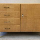 Scandinavian vintage chest of drawers from the 60s in light oak