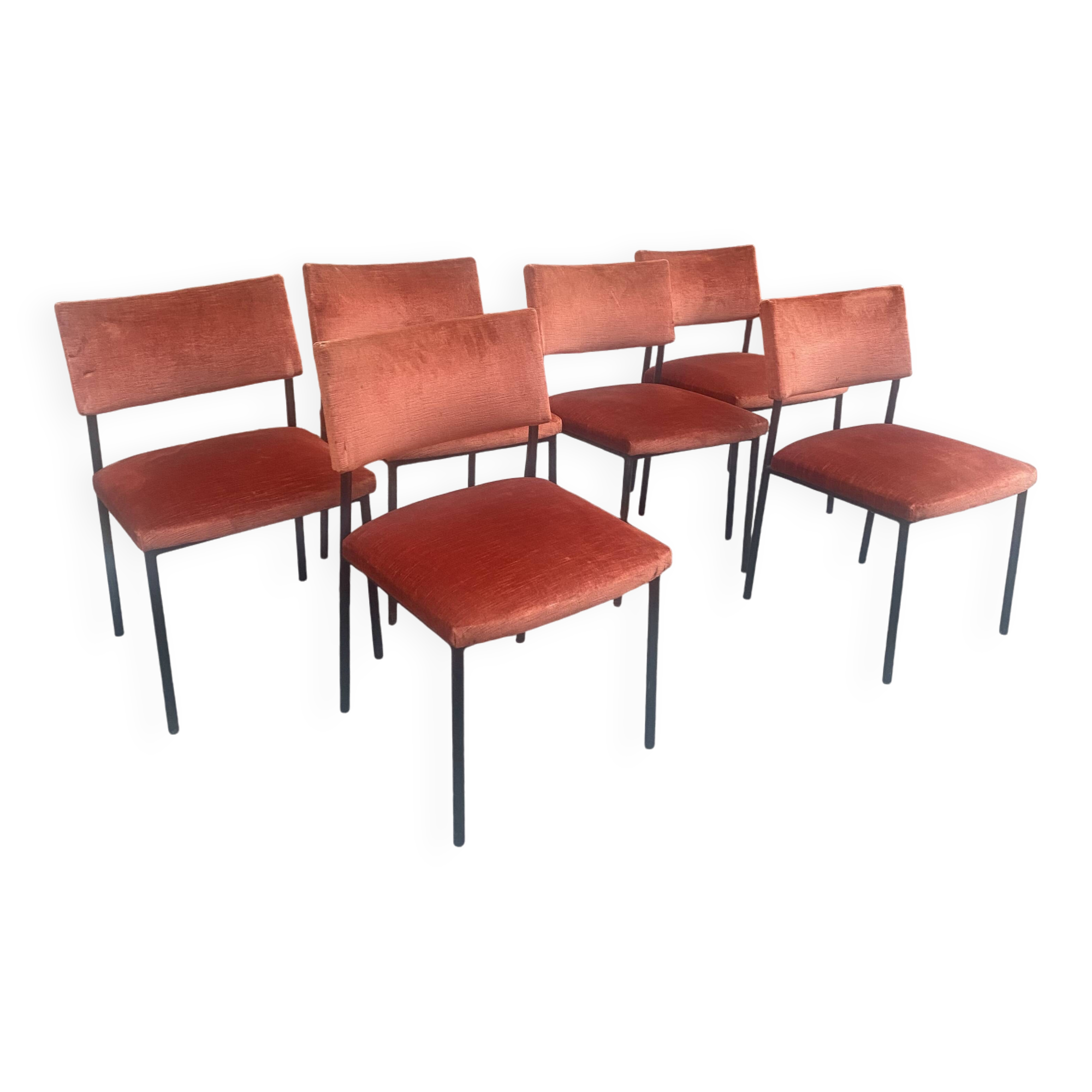 6 Chairs 764 by Joseph Andre Motte, Steiner Editions, 1950