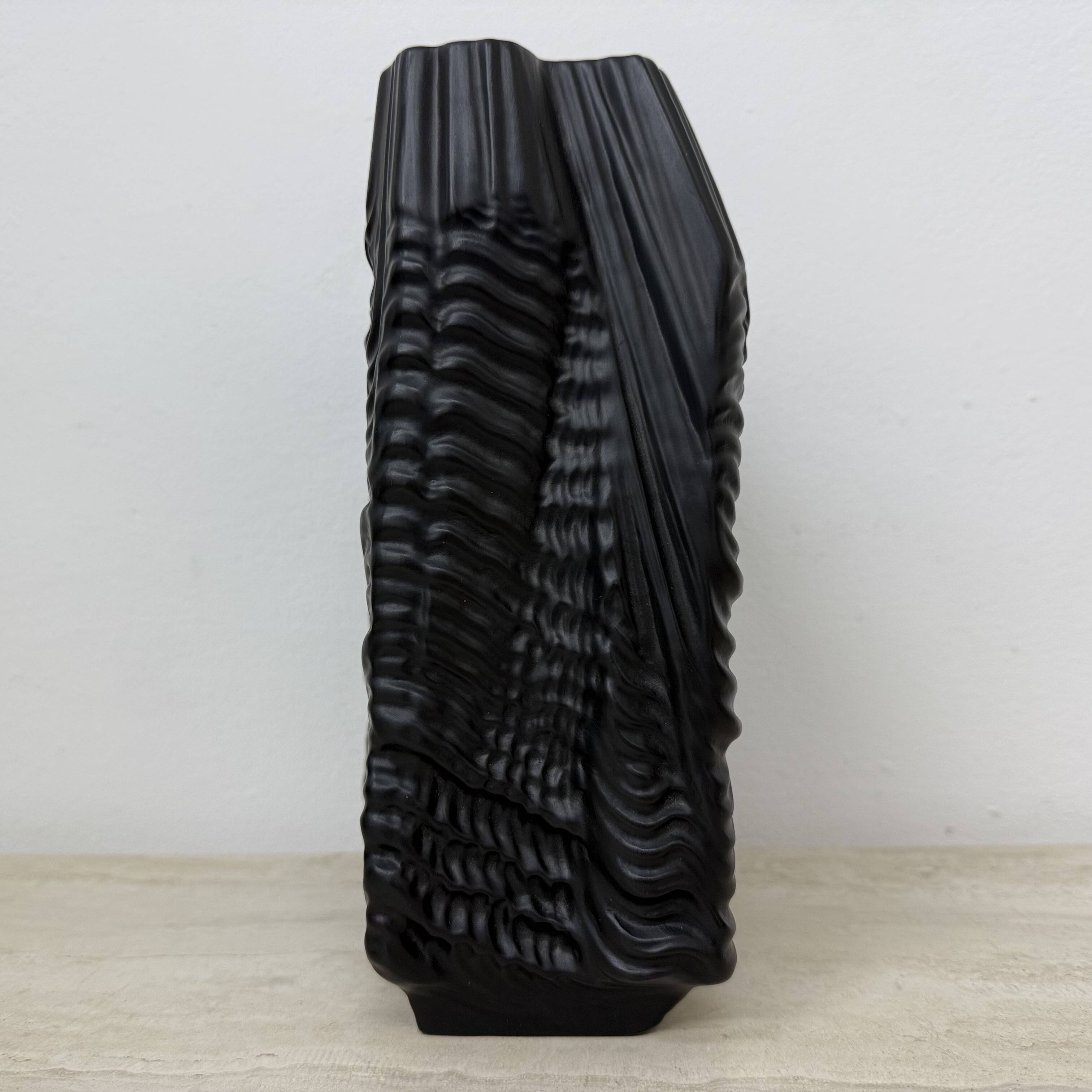 Rare Large Porcelain Rare Black ‘Kaskade’ Vase Martin Freyer for Rosenthal