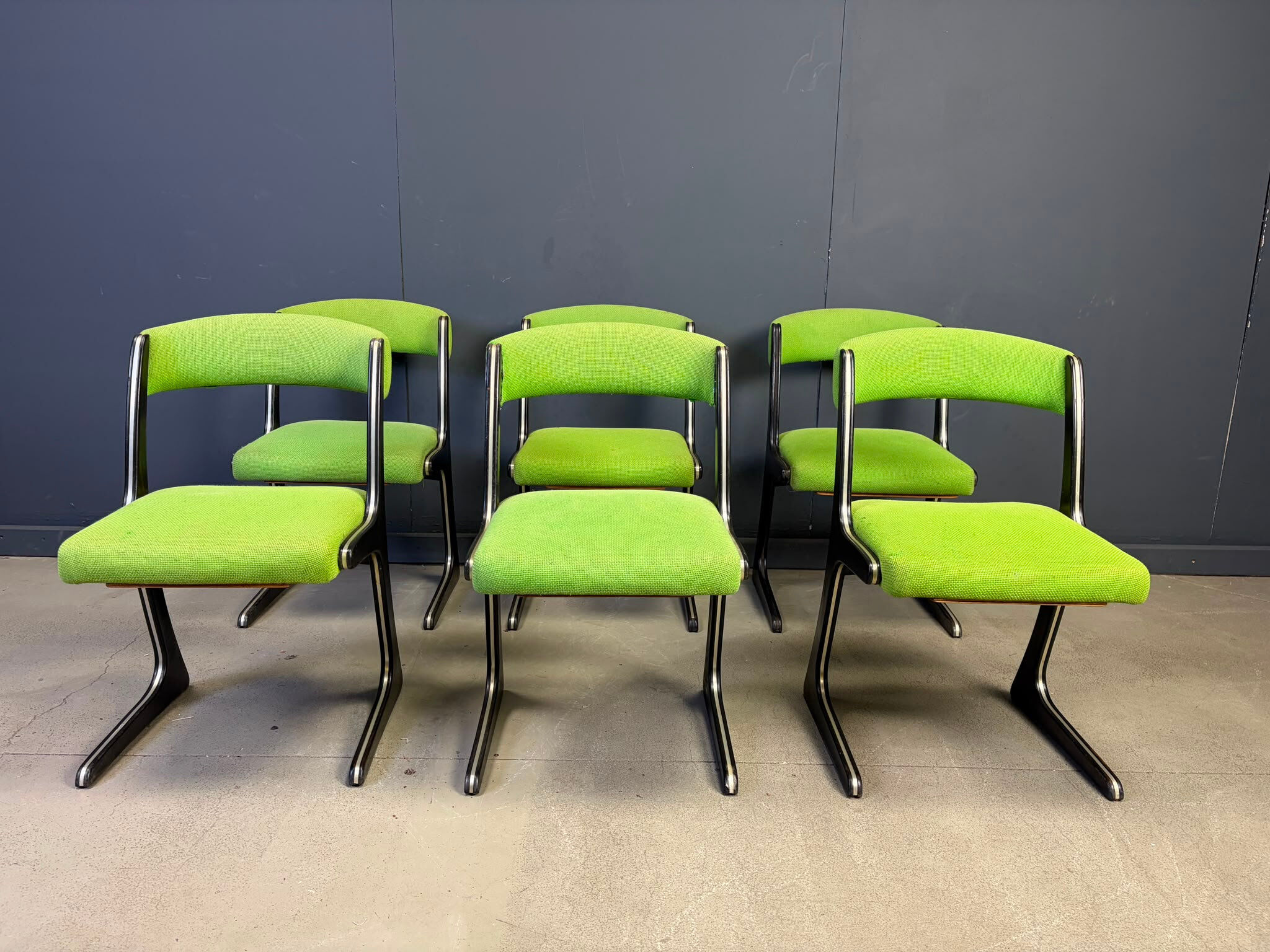 Set of 6 Kangaroo chairs by Emile Baumann, 1960s