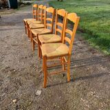 6 straw chairs