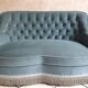 Blue velvet toad sofa