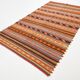 6x11 Pumpkin Orange Striped Turkish Vintage Kilim Rug, 182x320Cm
