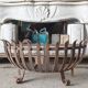 Wrought iron log holder in the shape of a semicircle - 20th century