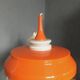 Space Age pendant lamp, orange and white, plastic, 1960s-70s